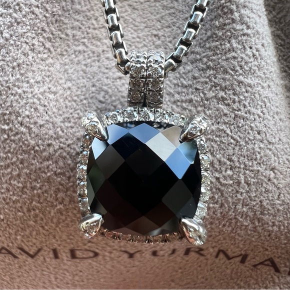 ❤️ David Yurman Chatelaine Pave Bezel Pendant Necklace - Picture 5 of 9